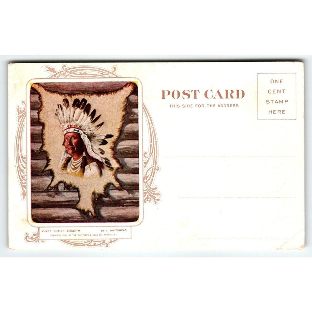 Chief Joseph Postcard Advertising V Whitehead Cosmopolitan Relief Camden NJ 1909